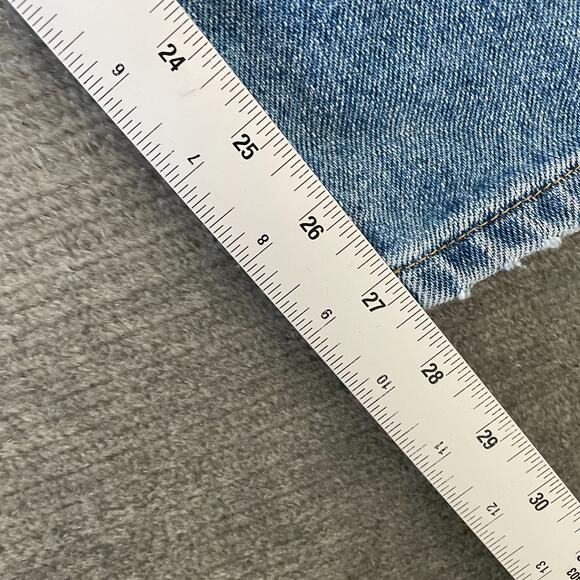 Vintage Lee Jeans Women 30x27 Blue Straight Mid Rise Zip Fly Casual Distressed - Picture 8 of 8